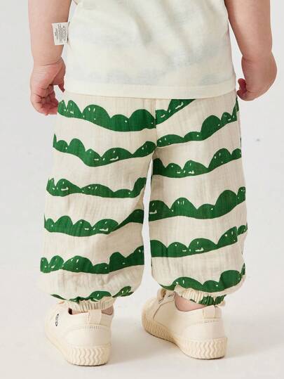 mini bala بنطلونات صيفية للأولاد والبنات، سريعة الجفاف، مانعة للبعوض، فضفاضة، لطيفة الملمس وصديقة لبشرة الطفل ذات بنطلون طويل