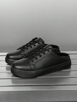 أحذية رجالي كلاسيكية عصرية ذات لون سادة مسطحة للتزلج، أحذية رياضية متعددة الاستخدامات مريحة للاستخدام اليومي والسفر، أحذية سهلة الارتداء