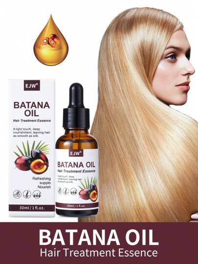 زيت شعر باتانا لشعر مجعد وناعم وجاف مُتضرر - زيت شعر خفيف مرطب للنساء والرجال - للتصفيف والإنهاء والتحكم في الشُعيرات - يرطب ويصلح الشعر