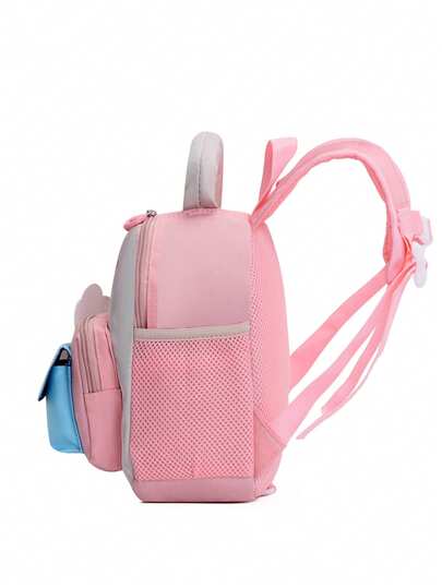 حقيبة ظهر للأطفال بطباعة نمط كرتوني لطيف مشرق، سعة كبيرة متعددة الاستخدامات مع سحاب، مناسبة للسفر والرحلات الخارجية، خفيفة الوزن متعددة الجيوب، مناسبة لطلبة الروضة والمدرسة الابتدائية