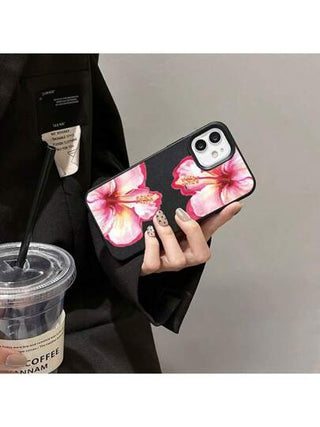١ قطعة حافظة هاتف TPU ذات تصميم وردي أنيق لزهرة الخبيزة متوافقة مع هواتف آيفون/مشابهة