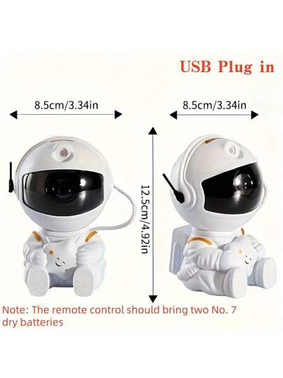 1 قطعة مصباح عرض فضائي كوني حديث - يعمل بالطاقة عبر USB - مع وحدة تحكم عن بعد (بدون بطارية) - زر إعداد إضاءة الميل LED للمجرة - مناسب لترسيم أجواء النوم وتركيبه على المكاتب وغرف النوم - هدية مثالية