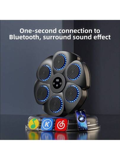 Benbo جهاز بينبو الواحد للجمباز والملاكمة والقتال مع اتصال بلوتوث ذكي مدمج، إصدار محسن لكل من الرجال والنساء مع شحن USB وستة أهداف للملاكمة، وآلة تدريب للملاكمة والموسيقى. جهاز تدريب لياقة بدنية موفر للمساحة قابل للتركيب على الحائط مناسب للاستخدام المنزلي