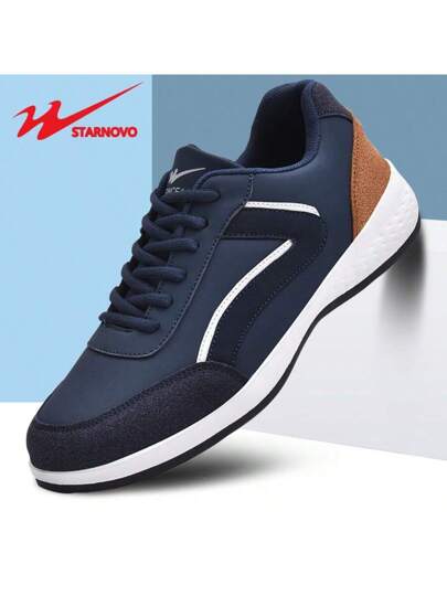 STARNOVO حذاء رياضي بنجمتين، أحذية الجري الرجالية - بطانة من نسيج تنفس مطاطي مانع الانزلاق، لون أزرق/أبيض منخفض القدم بتصميم انزلاق - أحذية رياضية وكاجوال مناسبة لجميع المواسم، كمال الأجسام، الجري، الأنشطة الرياضية، أحذية سلسة، أسطح مقاومة، أحذية تدريبات