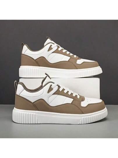 WANWEISI أحذية رياضية كاجوال للرجال للتزحلق، حذاء مسطح من جلد التفتاة عالي التنفس، أحذية رياضية خفيفة الوزن مريحة للرياضات الخارجية