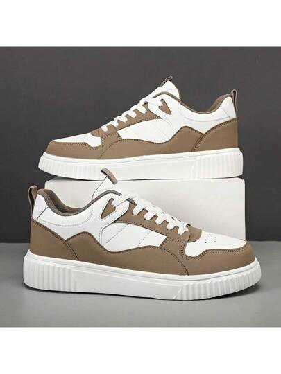 WANWEISI أحذية رياضية كاجوال للرجال للتزحلق، حذاء مسطح من جلد التفتاة عالي التنفس، أحذية رياضية خفيفة الوزن مريحة للرياضات الخارجية