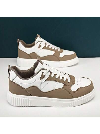 WANWEISI أحذية رياضية كاجوال للرجال للتزحلق، حذاء مسطح من جلد التفتاة عالي التنفس، أحذية رياضية خفيفة الوزن مريحة للرياضات الخارجية