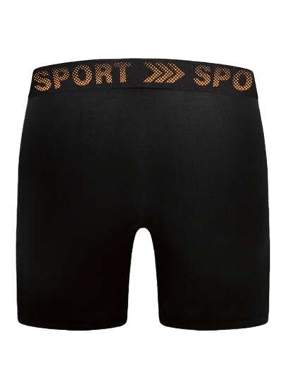 SHEIN 7 قطعة/طقم سروال داخلي رجالي ذو لون أحادي مع شريط الخصر مطبوع عليه نص