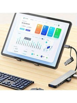 WOWSSYO موزع USB C 8 في 1 ماركة Wowssyo، أدوات: 3.5 مم صوت، USB 3.0/2.0، نوع C، كارت SD/TF، محول USB C، مناسب للكمبيوتر والهواتف المحمولة والأجهزة اللوحية