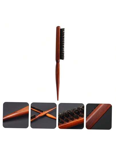 فرشاة خشبية فاخرة الملمس، تصميم هندسي آرجونومي، مشط تجعيد الشعر، تدليك فروة الرأس، لصنع تصفيفات الشعر، مناسبة للعائلة والأصدقاء من جميع أنواع الشعر