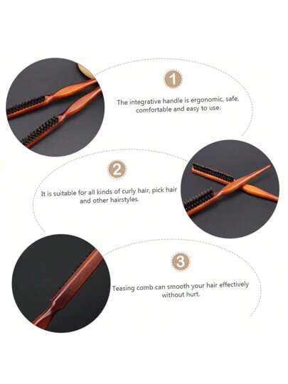 فرشاة خشبية فاخرة الملمس، تصميم هندسي آرجونومي، مشط تجعيد الشعر، تدليك فروة الرأس، لصنع تصفيفات الشعر، مناسبة للعائلة والأصدقاء من جميع أنواع الشعر