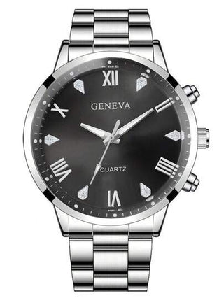 مجموعة ساعة الكوارتز الفاخرة المكونة من 4 قطع للرجال - قلادة قلم ذهبي، سوار، خاتم، ساعة من الفولاذ المقاوم للصدأ، متينة ومريحة، مناسبة للأنشطة اليومية والرياضية - هدية مثالية