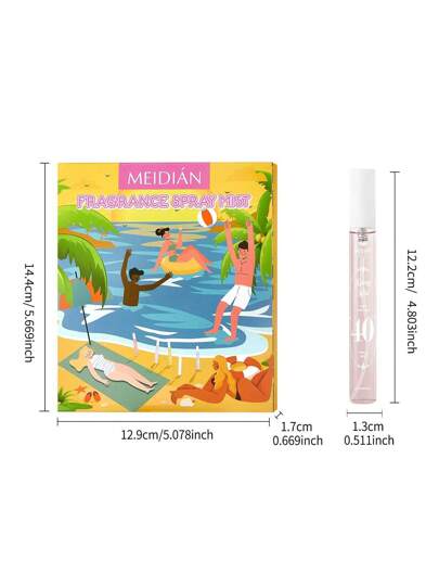 مجموعة رذاذ العطر الرقمي الشاطئي مع 5 روائح مختلفة | طويل الأمد، طبيعي، منعش، وساحر، رذاذ معطر محمول مناسب للحفلات | التجمعات | هدايا عيد ميلاد الصديقات