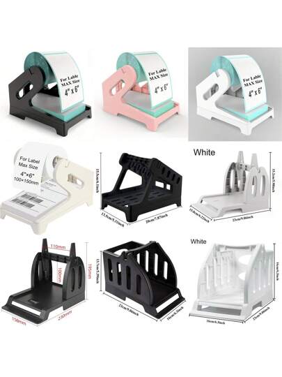 أثاث مكتبي حامل بطاقات لطابعة بطاقات المكتب، يدعم لفات وطباعة البطاقات التي تنسدل، حامل بلاستيكي لطابعة البطاقات ، للمنزل والمكتب وبطاقات الشحن ، باللون الأسود/الوردي/الأبيض/البيج، مستلزمات مدرسية، عودة إلى المدرسة