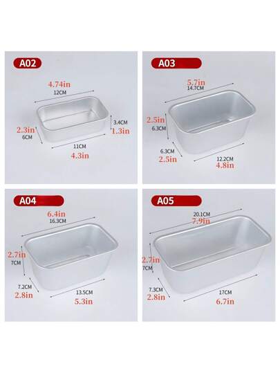 1/2/ 4 قوالب خبز الكيك المصنوعة من الألومنيوم ، قوالب خبز الخبز الصغيرة ، علب الكيك الجبنية الصغيرة ، أدوات الخبز ، علب التوست المستطيلة ، مقاومة للحرارة العالية وسهلة التنظيف ، مناسبة لصنع الكيك الجبني والبراوني والخبز ، مثالية لصنع الكيك الجبني...