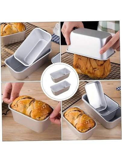 1/2/ 4 قوالب خبز الكيك المصنوعة من الألومنيوم ، قوالب خبز الخبز الصغيرة ، علب الكيك الجبنية الصغيرة ، أدوات الخبز ، علب التوست المستطيلة ، مقاومة للحرارة العالية وسهلة التنظيف ، مناسبة لصنع الكيك الجبني والبراوني والخبز ، مثالية لصنع الكيك الجبني...