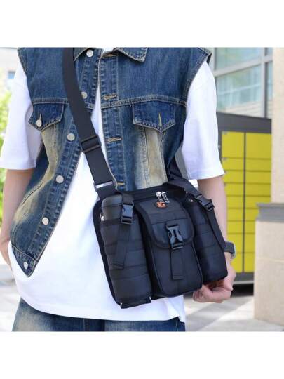 حقيبة صدر مع حامل زجاجة ماء، حقيبة ظهر تكتيكية للسفر والنشاطات الخارجية، حقيبة كتف صغيرة للرياضة والدراجات