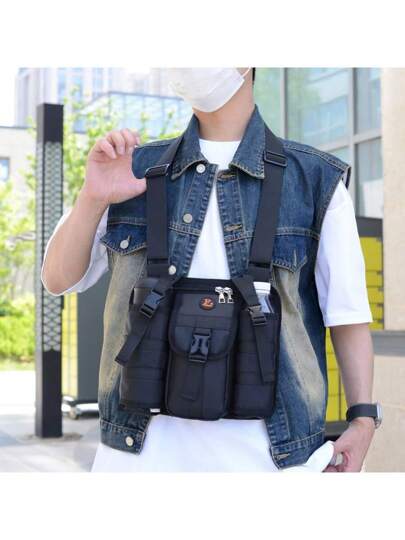 حقيبة صدر مع حامل زجاجة ماء، حقيبة ظهر تكتيكية للسفر والنشاطات الخارجية، حقيبة كتف صغيرة للرياضة والدراجات