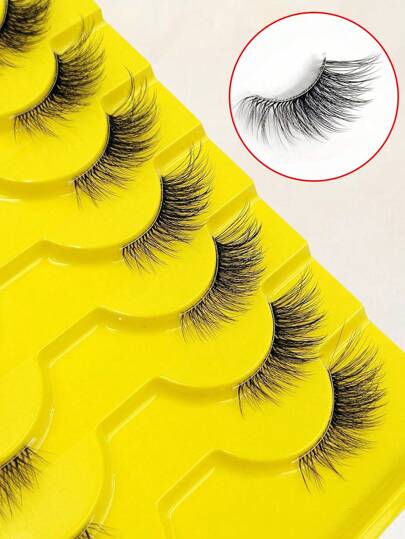 10 أزواج رموش نصفية طبيعية المظهر، رموش عين القطة ناعمة وريشية، رموش صناعية للاستخدام اليومي لتمديد الرموش قابلة لإعادة الاستخدام