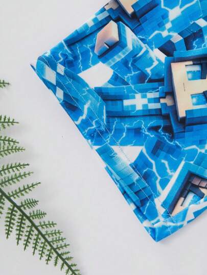 طقم قصير الأكمام من قميص تي شيرت وشورت مطبوع به شخصية آدم البرق للأولاد للراحة المنزلية، موديل أنيق مكون من 2 قطعة