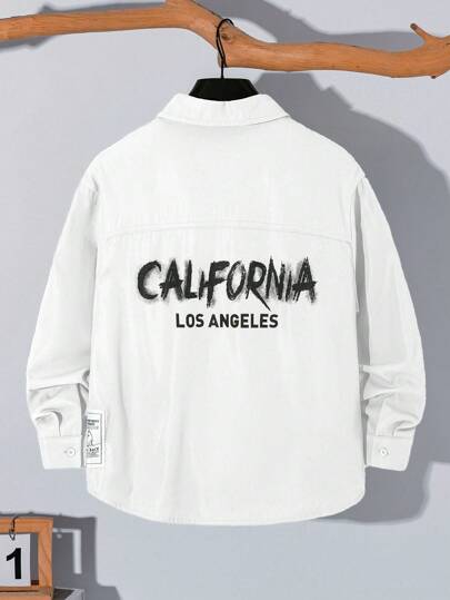 SHEIN قميص رياضي فضفاض بأكمام طويلة ومطبوع عليه حرف إنجليزي, مناسب للتنقل والمدرسة والاستخدام اليومي والعطلات والرياضة في فصول الربيع والصيف والخريف والشتاء