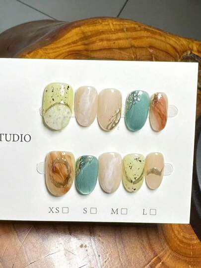 10 قطع ملصقات فن أظافر قطة اليد النقية القابلة للارتداء، تصميم جديد لأظافر عيون القطط تضيء المظهر، مناسبة للبنات أو النساء للارتداء في المناسبات أو المناسبات الخاصة.