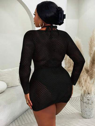Slaydiva جزء علوي لملابس السباحة بتصميم عُرى شر من قماش شبكي مقاس كبير للحفلات الساخنة