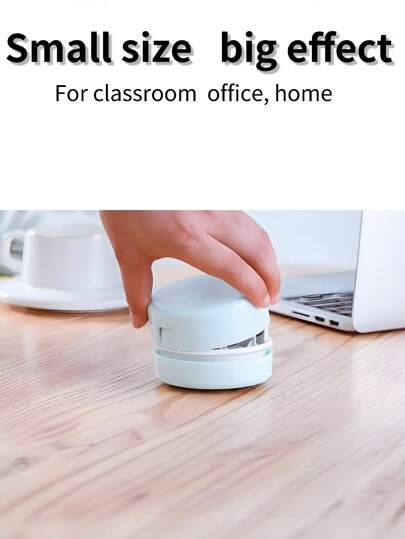 قطعة واحدة مكنسة كهربائية منضدية صغيرة مصنوعة من مادة ABS خفيفة الوزن وقوية، مناسبة للأطفال في المدرسة لامتصاص نشارة الأقلام والممحاة والورق والغبار. مكنسة منضدية للمكتب تعمل بزر واحد (تحتاج إلى تحضير بطاريتين)