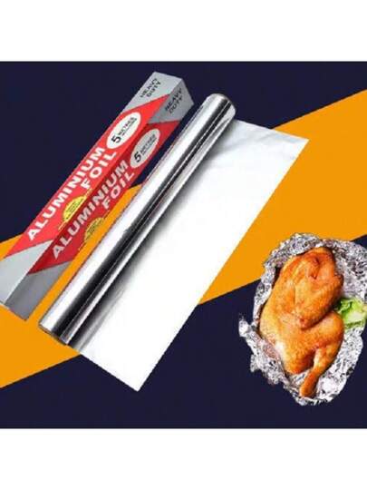 لفة من ورق الألومنيوم القابل للتخلص منه 1 ، متوفرة بأطوال تتراوح من 5 أمتار إلى 20 متر، مقاوم للحرارة، آمن للاستخدام في الفرن، ورق خبز، مقاوم للماء والدهون، مقاوم للحرارة العالية. مناسب للتغليف والحفاظ على الأطعمة والشوي والخبز والبخار وبطانة...