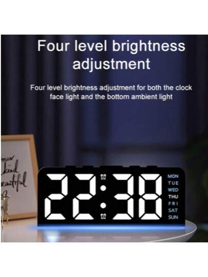 ساعة إنذار LED بطراز رائع مع عرض الوقت والأسبوع، إنذار مزدوج، قابلة للتعديل السطوع - خلفية زرقاء، بلاستيك، تعمل بالطاقة USB، مثالية للنوم، المنزل، المطبخ، مكتب المكتب (لا يشمل المحول/البطارية)، ساعة إنذار غرفة النوم | ساعة إنذار حديثة ديكور المدرسة، هدايا