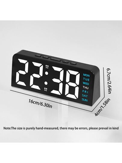 ساعة إنذار LED بطراز رائع مع عرض الوقت والأسبوع، إنذار مزدوج، قابلة للتعديل السطوع - خلفية زرقاء، بلاستيك، تعمل بالطاقة USB، مثالية للنوم، المنزل، المطبخ، مكتب المكتب (لا يشمل المحول/البطارية)، ساعة إنذار غرفة النوم | ساعة إنذار حديثة ديكور المدرسة، هدايا