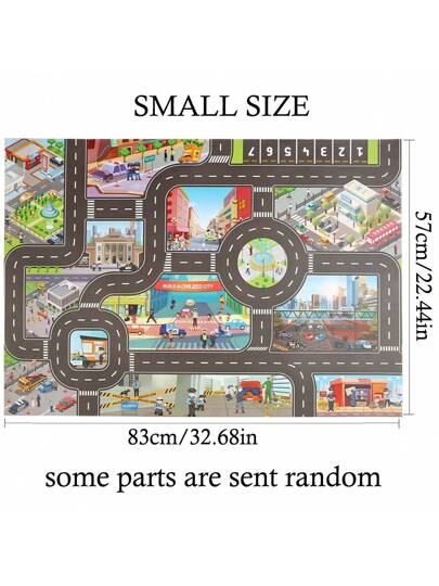 قطعة واحدة من لوحة لعبة المدينة الحديثة الكبيرة الحجم - مقاومة للماء، متينة، ذات موضوع ألعاب X، تصميم خريطة الطرق، متوافقة مع مشاهد متعددة، سهلة التنظيف، مثالية للعب الداخلي والخارجي (هذا المنتج عبارة عن خريطة ، وليس سجادة. المادة هي قماش غير منسوج ، وليس
