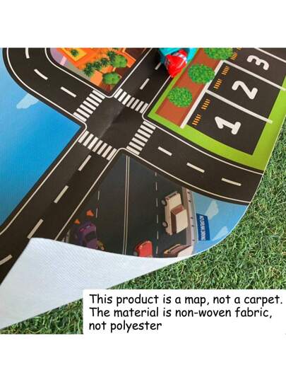 قطعة واحدة من لوحة لعبة المدينة الحديثة الكبيرة الحجم - مقاومة للماء، متينة، ذات موضوع ألعاب X، تصميم خريطة الطرق، متوافقة مع مشاهد متعددة، سهلة التنظيف، مثالية للعب الداخلي والخارجي (هذا المنتج عبارة عن خريطة ، وليس سجادة. المادة هي قماش غير منسوج ، وليس