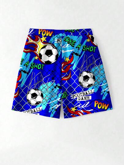 مايوه أولادي شورت صيفي فضفاض مطبوع مناسب للأولاد المراهقين للاستخدام الكاجوال في الصيف على الشاطئ أو للأنشطة الخارجية والسباحة