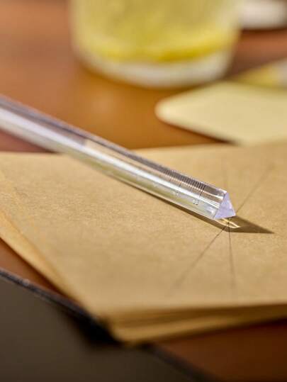 أدوات مكتبية ومدرسية Cirelle قطعة واحدة مسطرة مثلث شفافة, أداة تحجيم تلميذ متعددة الوظائف جميلة بدون علامات