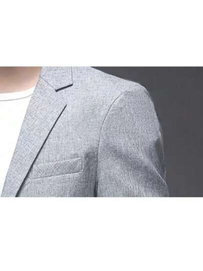 بليزر رمادي كاجوال للرجال ، جاكيت بذلة للرجال ، بدلة رسمية كاجوال متوسطة الموسم