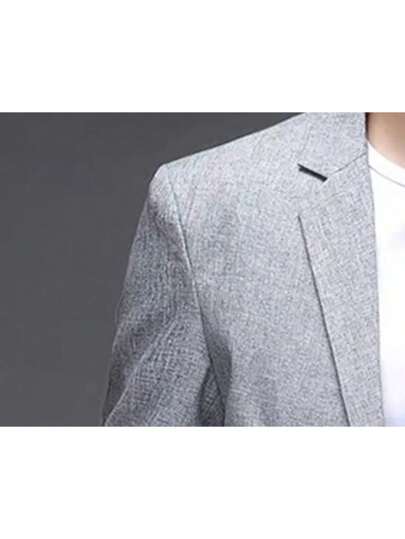 بليزر رمادي كاجوال للرجال ، جاكيت بذلة للرجال ، بدلة رسمية كاجوال متوسطة الموسم