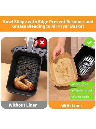 200 قطعة ورق شمع ورقي قابل للتخلص منه مصنوع من لب الخشب لملحقات الشواية الهوائية ، أواني الجبن والبخار قطع اكسسوارات الشواية الهوائية، ورق خبيز للشواية الهوائية