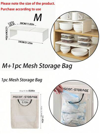 قطعة واحدة من رف تخزين المطبخ القابل للتمدد، منظم خزانة متعدد الوظائف لزجاجات التوابل وأدوات المائدة وأدوات المطبخ، يحافظ على طاولة الطبخ نظيفة ومرتبة