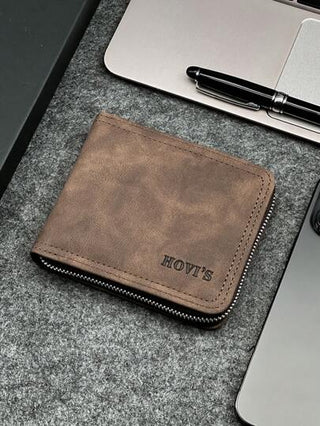 HOVI'S ارتقي بمظهرك بمحفظة جلدية عمل رجالية فاخرة محفظة قصيرة عصرية