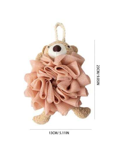 زغب حمام حملة صغير مرتحل بدمية الدب اليدوي المصنوع بالكروشيه، بفالوف استحمام طفل كرتوني، اكسسوارات استحمام للرضع قطعة واحدة