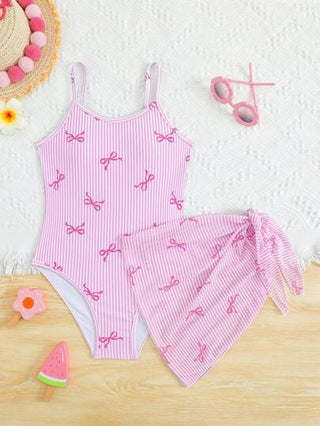 Lunivi بدلة سباحة قطعة واحدة للفتيات مزينة بنمط الفراشة وحاشية مزججة، باللون الأسود مع تفصيل فيونكة