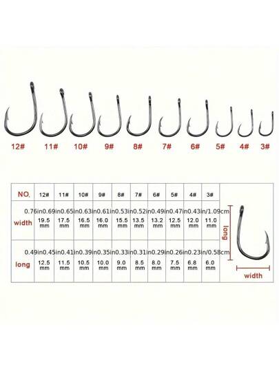 100 خطاف صيد من الفولاذ المقاوم للصدأ في علبة تخزين، بألوان مختلطة، مناسبة للصيد في المياه العذبة والمالحة ، اكسسوارات الصيد | خطافات فولاذية | بنية متينة ، أدوات الصيد
