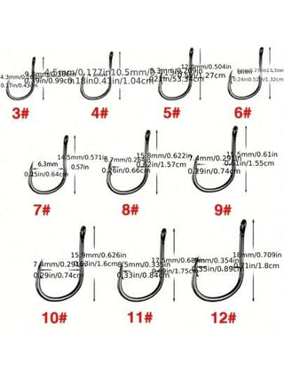 100 خطاف صيد من الفولاذ المقاوم للصدأ في علبة تخزين، بألوان مختلطة، مناسبة للصيد في المياه العذبة والمالحة ، اكسسوارات الصيد | خطافات فولاذية | بنية متينة ، أدوات الصيد