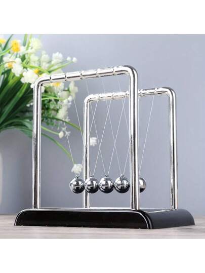 قطعة واحدة، مهد نيوتن المعدني الكرات التوازن - لعبة حاسوب مكتبية فيزيائية محمولة للمبتدئين ، من مادة PP متينة ، باللون الأسود ، تصميم قوي مع كرات معدنية مصقولة ، مثالية لهواة العلوم وديكور المنزل ، عنصر ديكور منزلي | ملحق مكتبي أنيق | بنية مستقرة ، لعبة ت