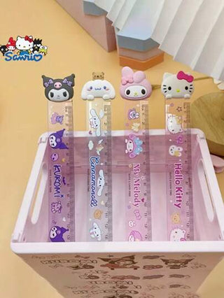 أدوات مكتبية ومدرسية Sanrio مسطرة Sanrio مقاس 15 سم لكوروم كيتي مع شكل لطيف للمدرسة والمكتب - هدية كاواييي جميلة للطلاب ، القرطاسية ، مستلزمات المدرسة ،المستلزمات المدرسية، العودة للمدرسة