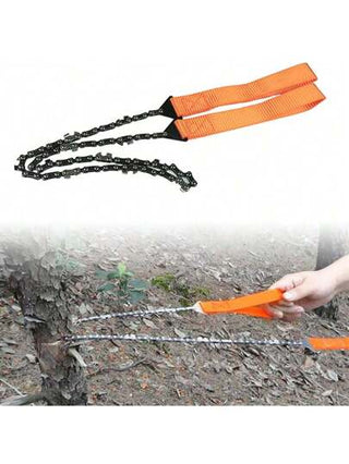 1 منشار يدوي محمول صغير للاستخدام في الهواء الطلق مزود بسلسلة من الصلب مع حبل للمعسكرات والنزهات والحالات الطارئة لقطع الخشب، اكسسوارات التخييم