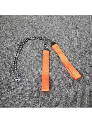 1 منشار يدوي محمول صغير للاستخدام في الهواء الطلق مزود بسلسلة من الصلب مع حبل للمعسكرات والنزهات والحالات الطارئة لقطع الخشب، اكسسوارات التخييم