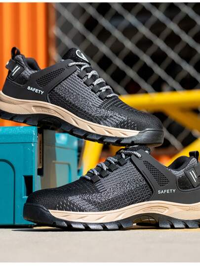 زوج واحد من أحذية السلامة ذات أطراف فولاذية للصيف ، خفيفة الوزن ومريحة مضادة للانزلاق وقوية ، أحذية رياضية للسلامة مضادة للثقب والصدمات ، مناسبة للمواقع الإنشائية والبستنة والمستودعات والإصلاحات اليومية