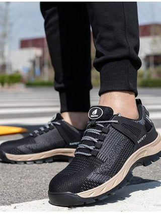 زوج واحد من أحذية السلامة ذات أطراف فولاذية للصيف ، خفيفة الوزن ومريحة مضادة للانزلاق وقوية ، أحذية رياضية للسلامة مضادة للثقب والصدمات ، مناسبة للمواقع الإنشائية والبستنة والمستودعات والإصلاحات اليومية